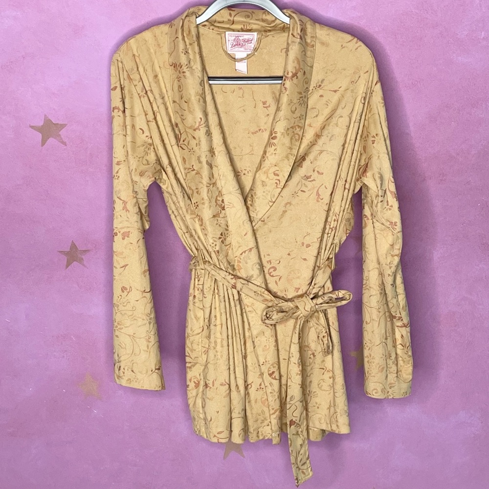Lucky Brand Vintage Tan Floral Women’s Robe Medium